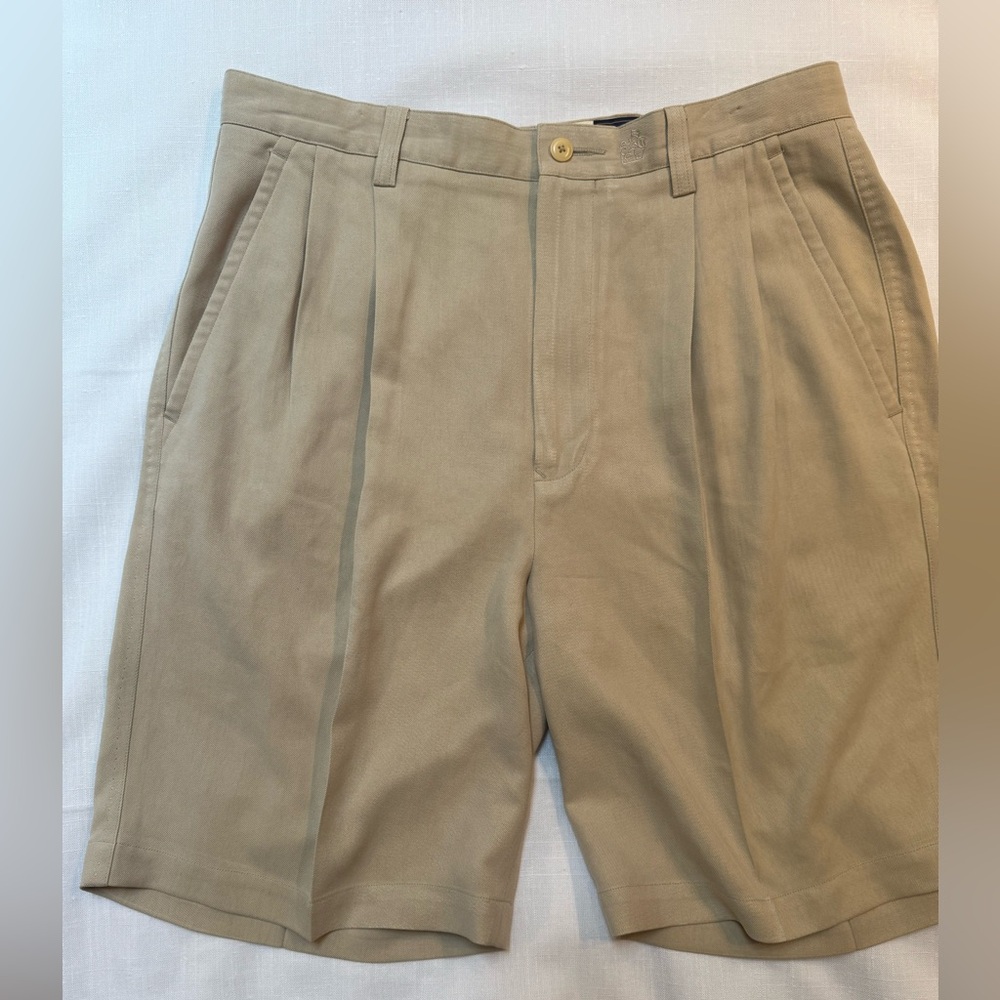 Nat Nast Tan Flat Front Shorts Classic Design